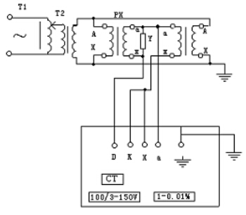 2.電壓互感器校電壓互感器接線圖